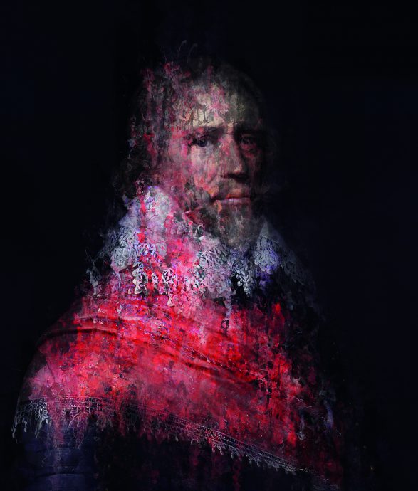 Frank Vogt. Viscount in rood. 2021. Paintograph. ed., 1.8. 160x120 cm.