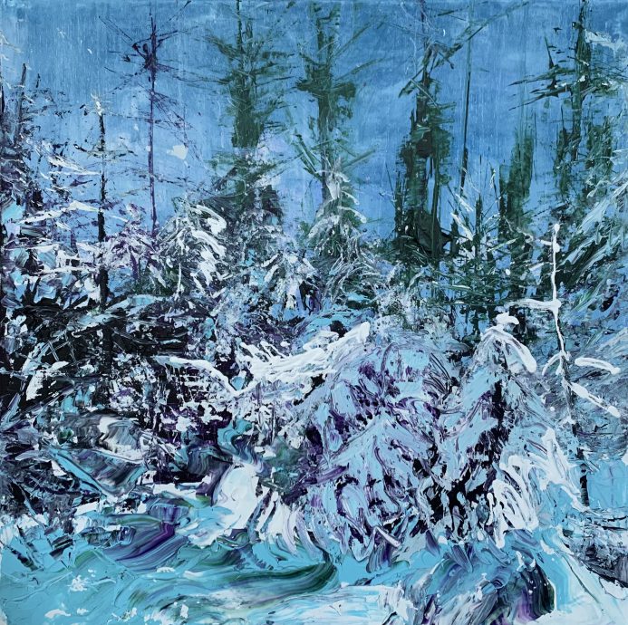 Winter wonderland, 90 x 90 cm.