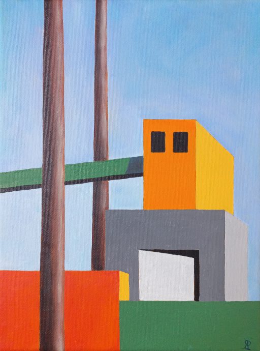 Ginie Ruitenbeek, Factories and chimneys no2, 18 x 24 cm. 