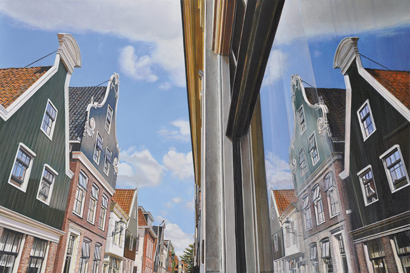 John Wassenaar. Street in De Rijp. Oil on panel. 40x60 cm.
