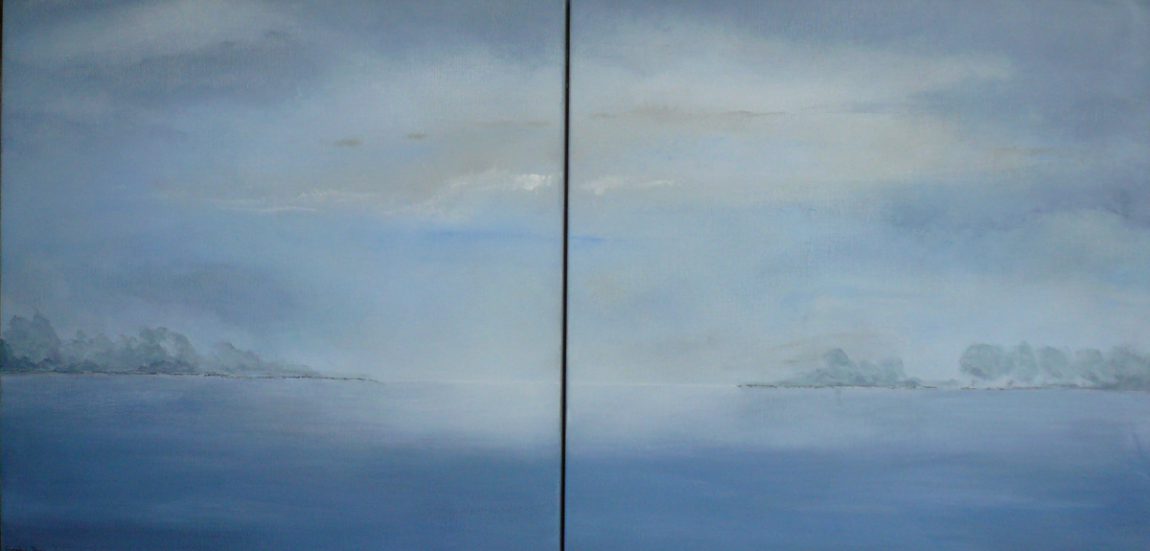 Sophie Brauckmann. View on the lake. Diptych. 2x60x70 cm.