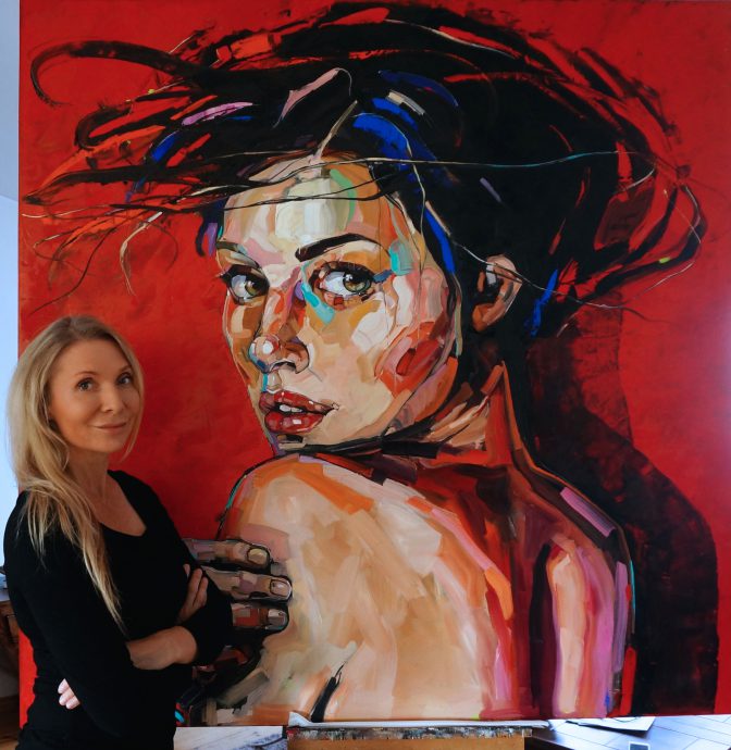 Anna Bocek. DESIRE. Olieverf op canvas. 150x150cm. 