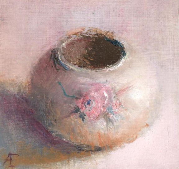 Anneke Elhorst. Vase. Oilpaint on panel. 10x10 cm. €195,-